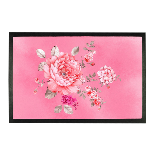 Light shade of pink floral Sublimation Doormat