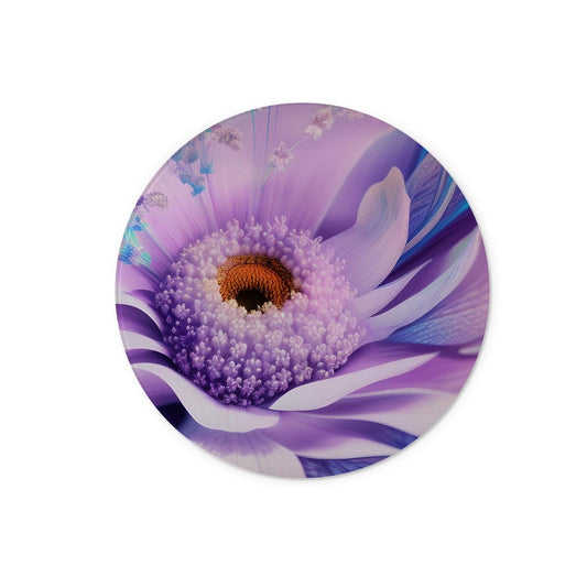 Lilac Blue Digital Flower Glass Chopping Board