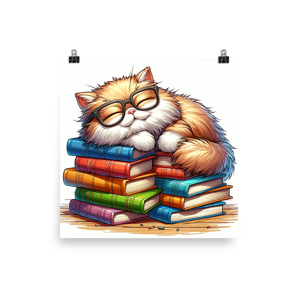 Love Reading Cat Photo Poster