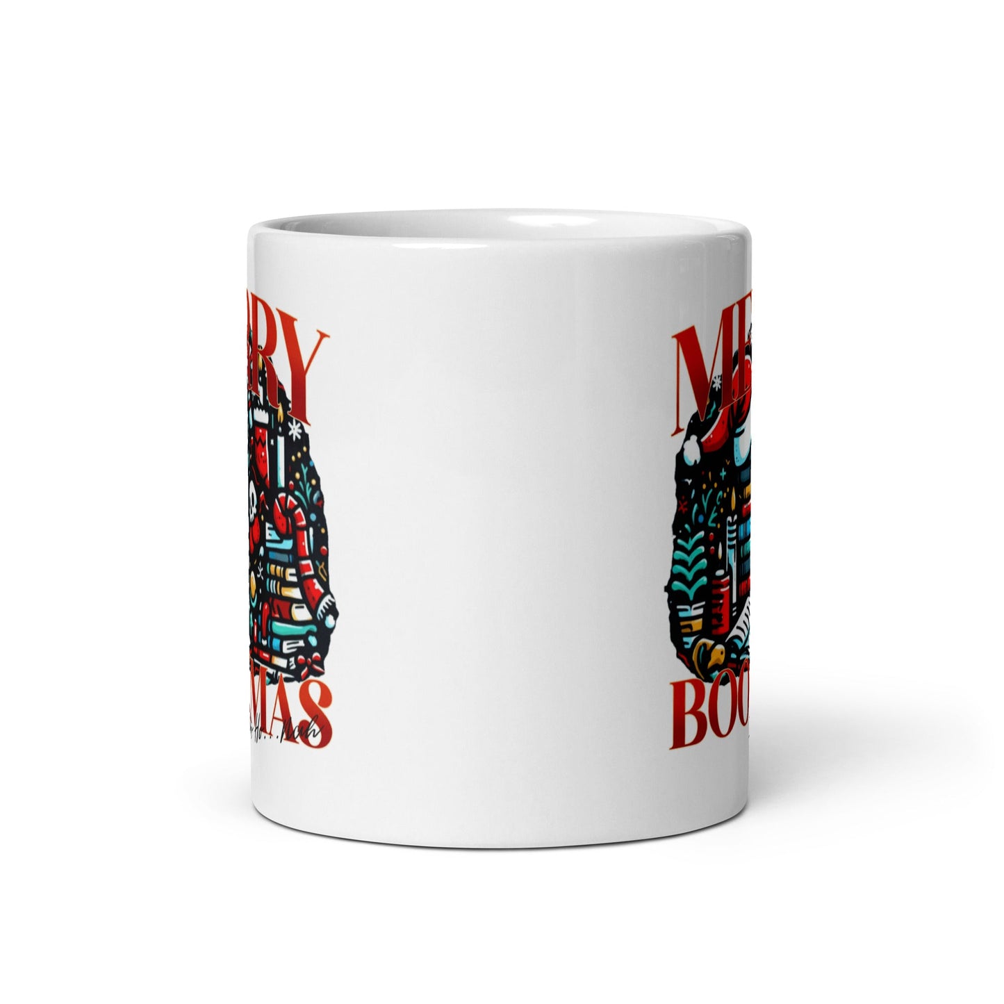 Merry Bookmas White Glossy Mug