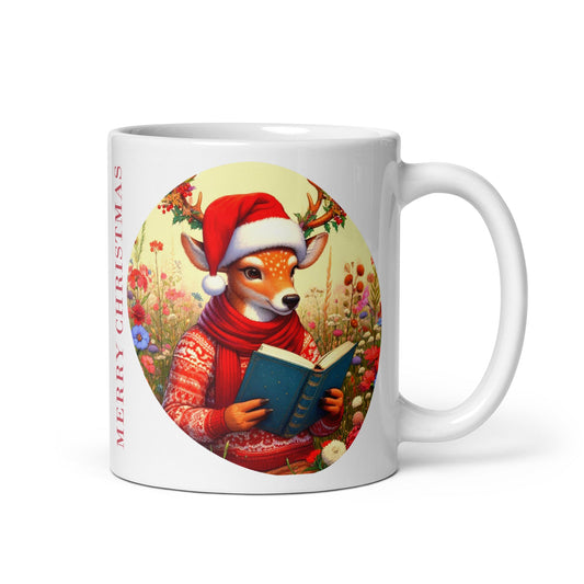 Merry Christmas Booklovers White Glossy Mug