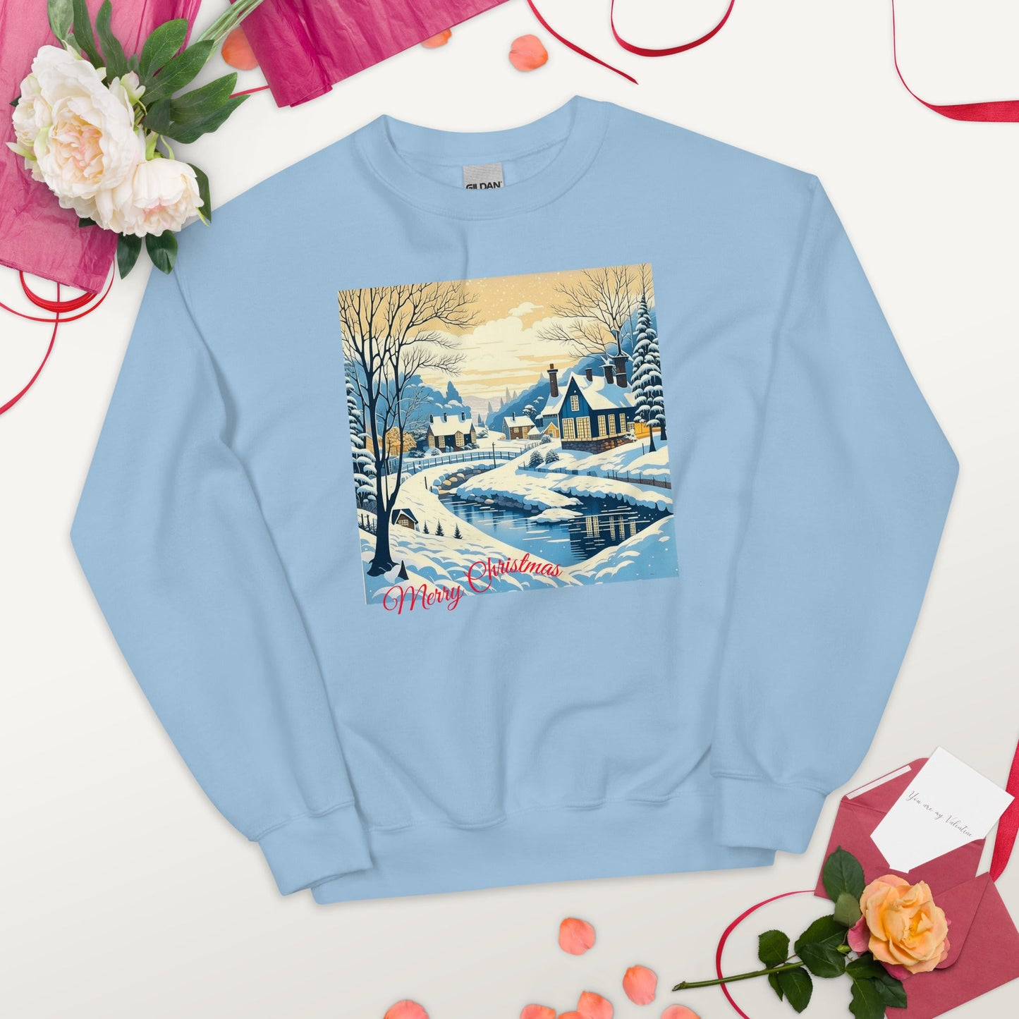 Merry Christmas Cottages Unisex Sweatshirt