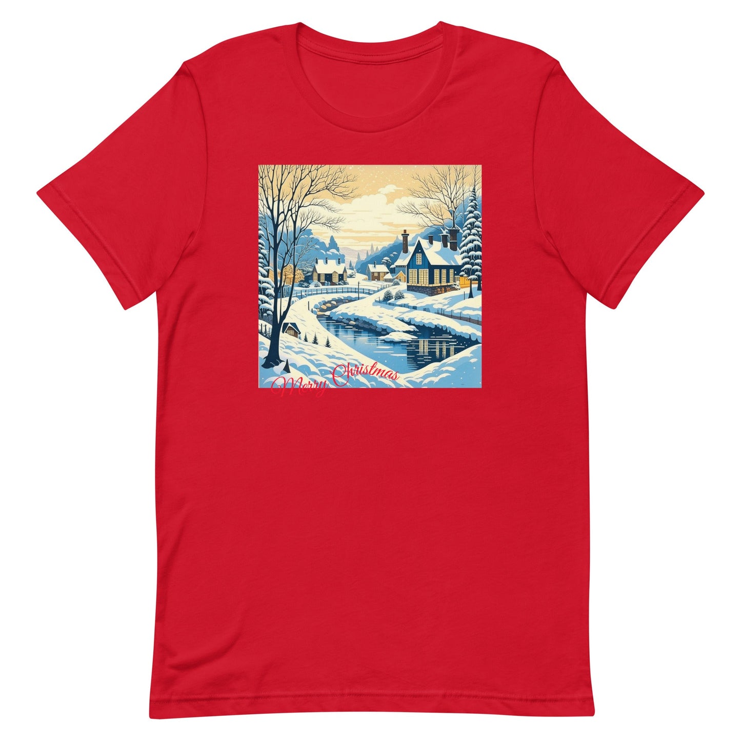 Merry Christmas Cottages Unisex T-shirt