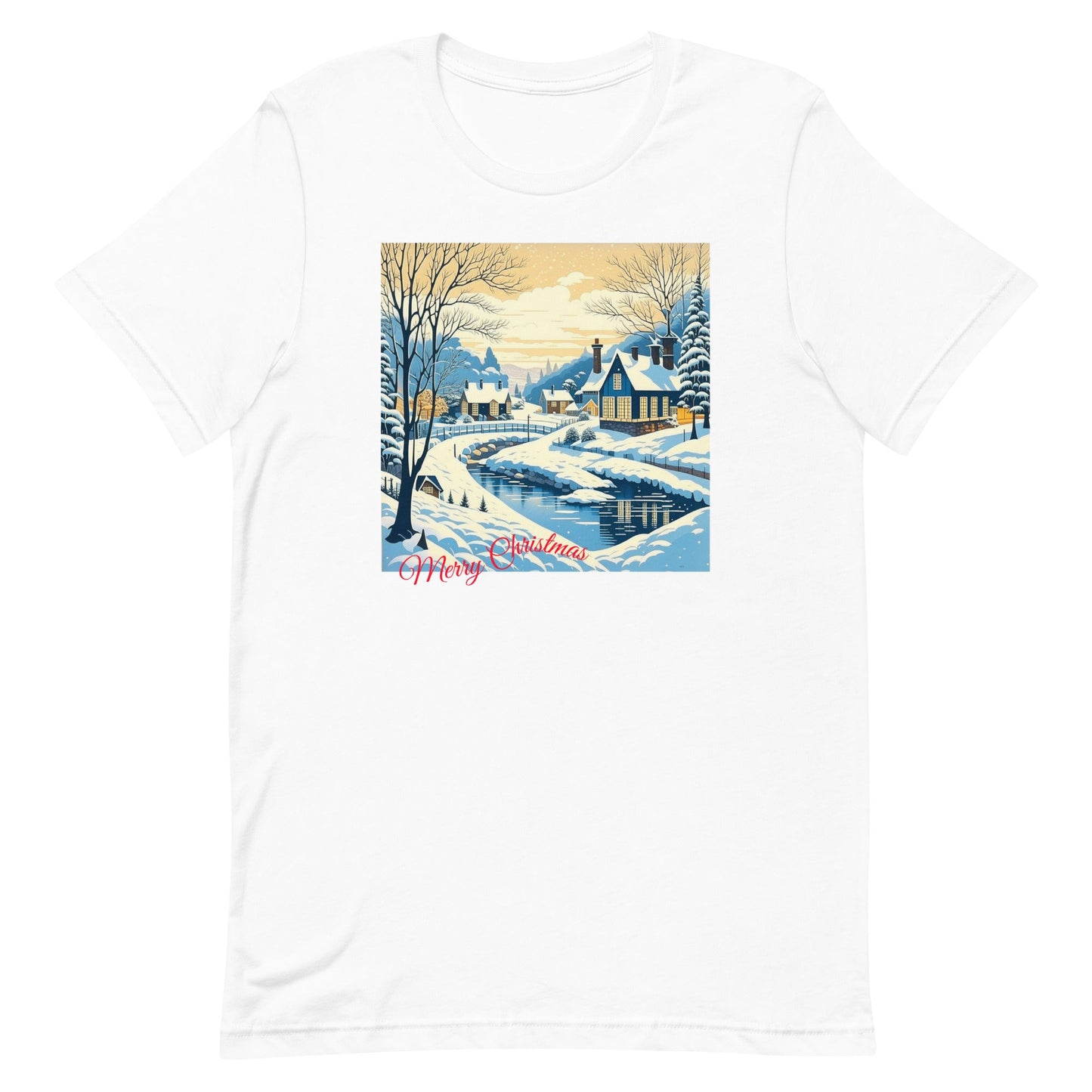 Merry Christmas Cottages Unisex T-shirt