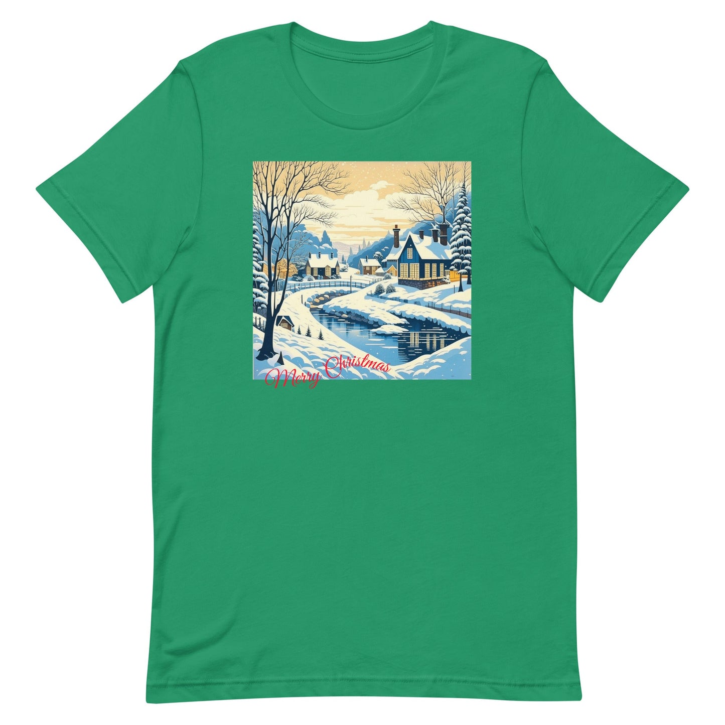 Merry Christmas Cottages Unisex T-shirt