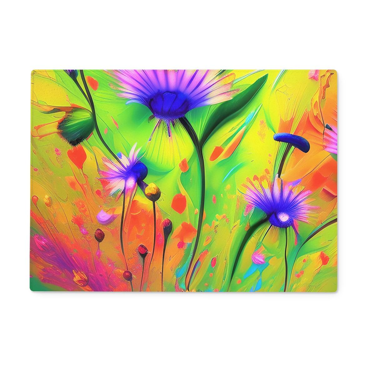 Painted Flowers Chopping Board