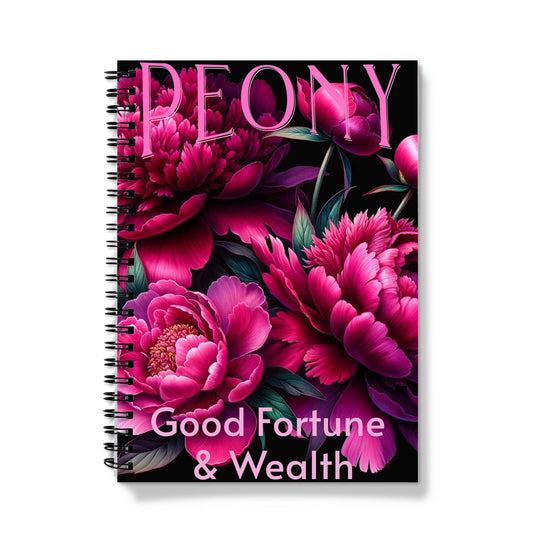 Peony Wealth Spiral Notebook