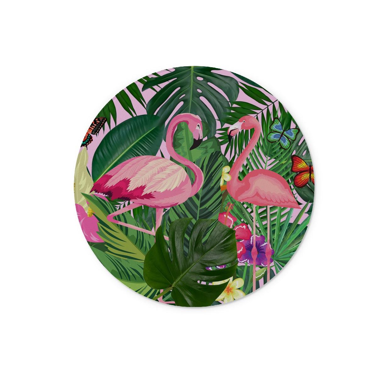 Pink Flamingo Glass Chopping Board.