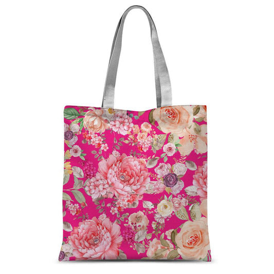 Pink Floral Tote Bag.