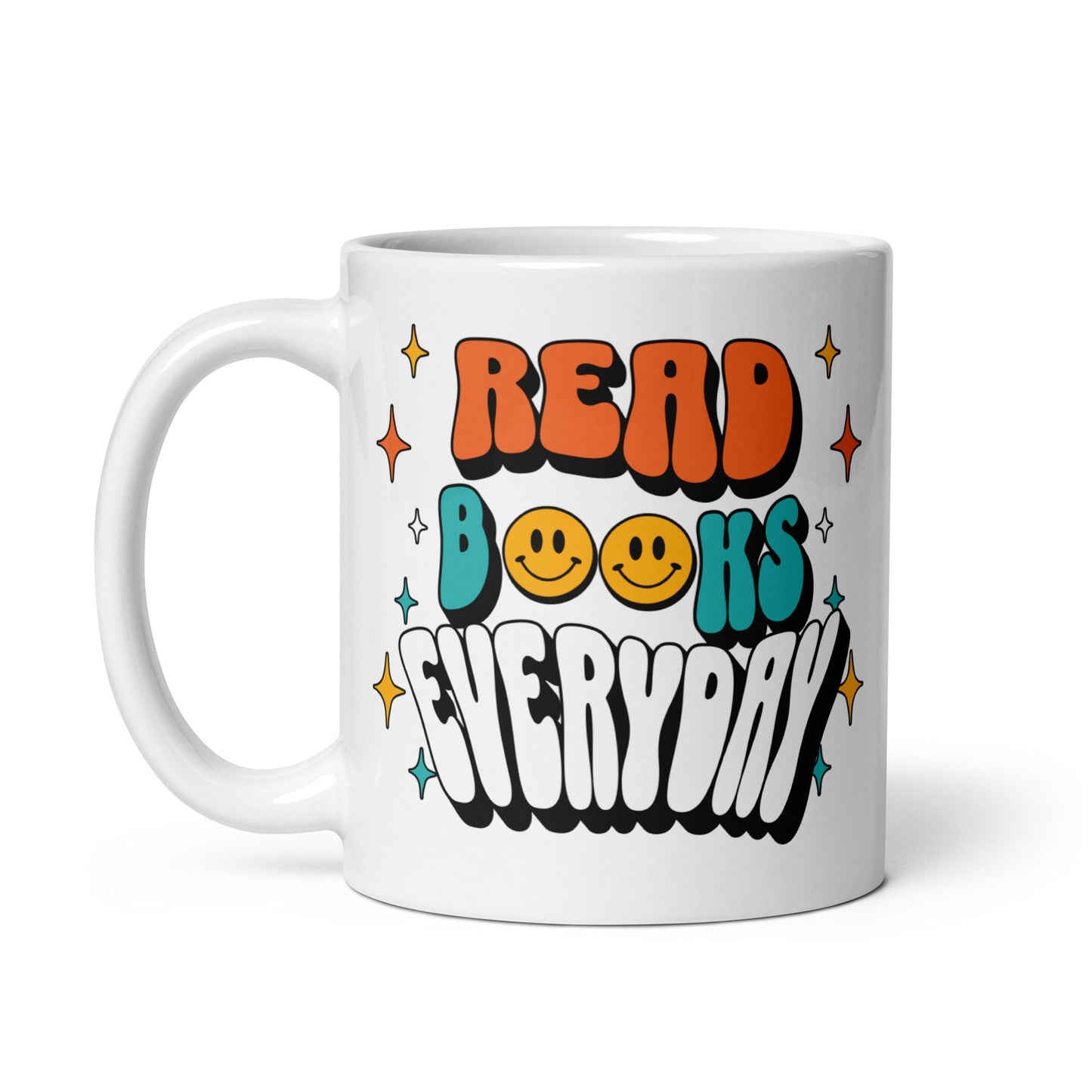 Read Books Everyday White Glossy Mug