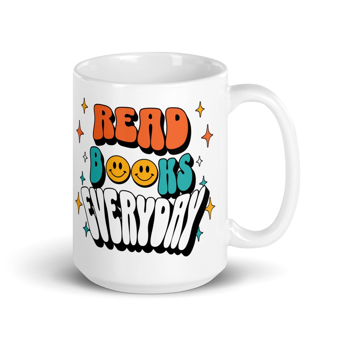 Read Books Everyday White Glossy Mug