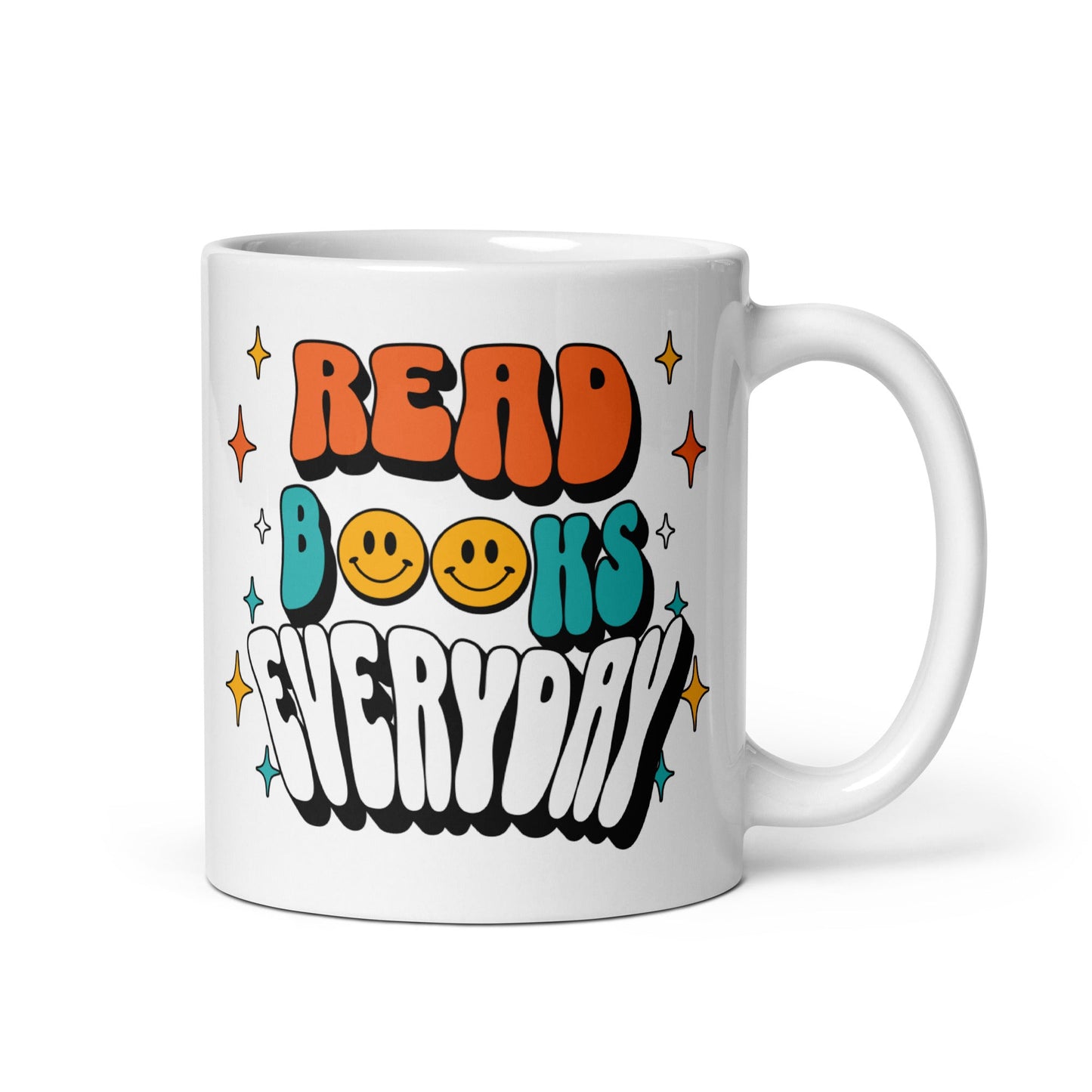 Read Books Everyday White Glossy Mug