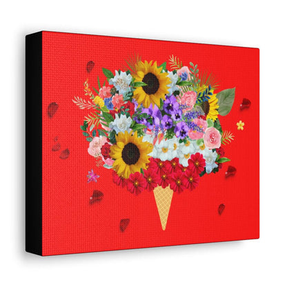 Red Ice-Cream Flowers Canvas Print.