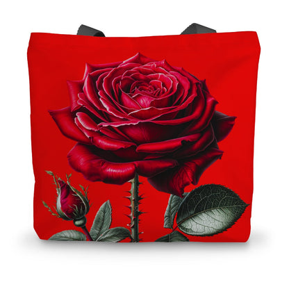 Red Rose Canvas Tote Bag