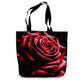 Red Rose Moody Canvas Tote Bag