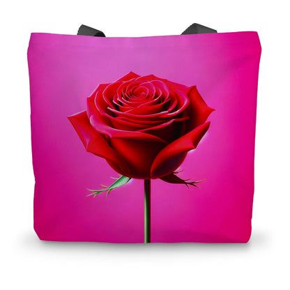 Red Rose Pink Canvas Tote Bag