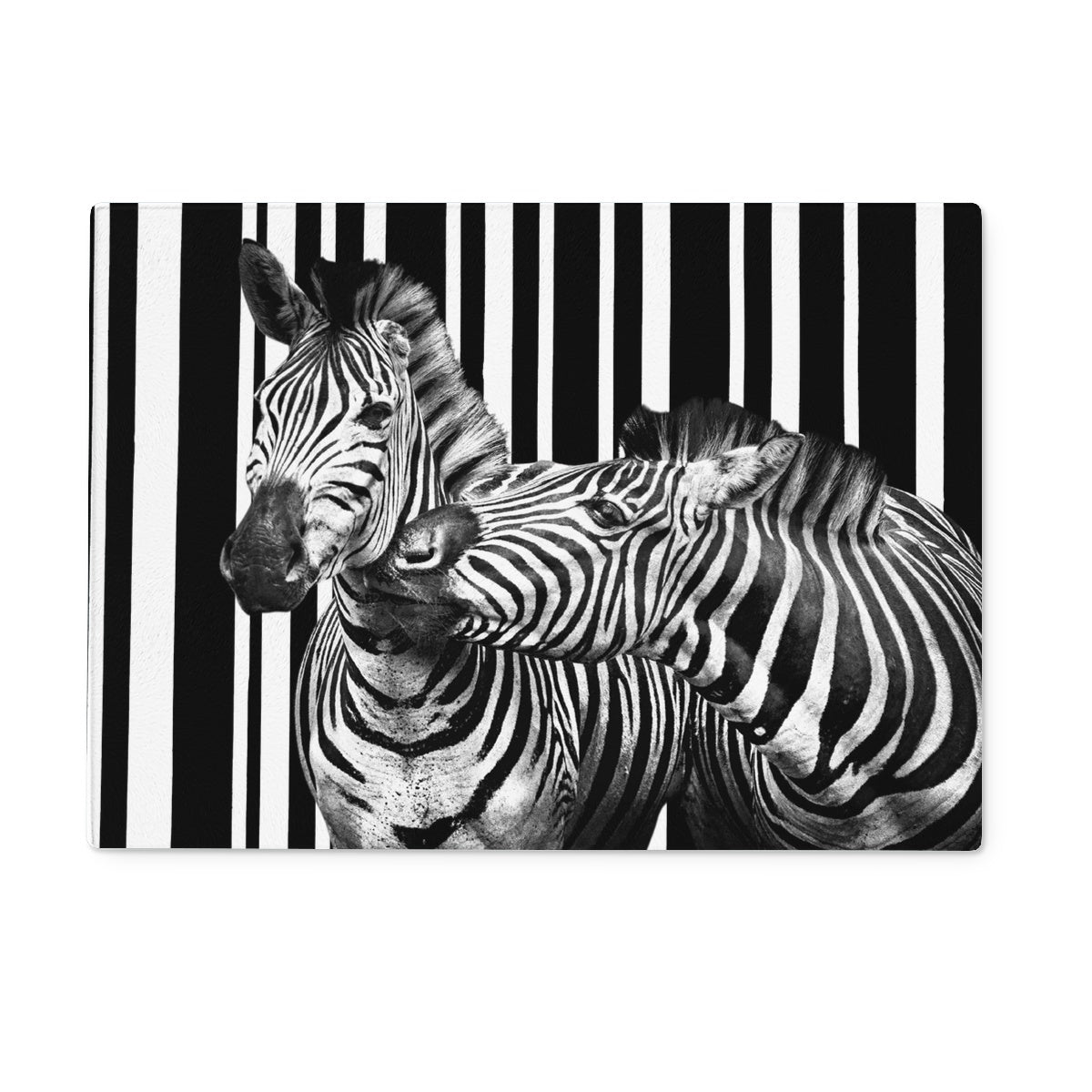 Two Zebra Glass Chopping Board.