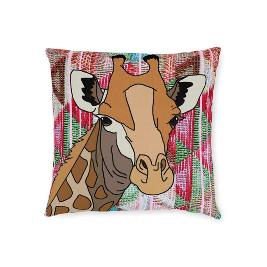 African Giraffe Blue Cushion with Insert.