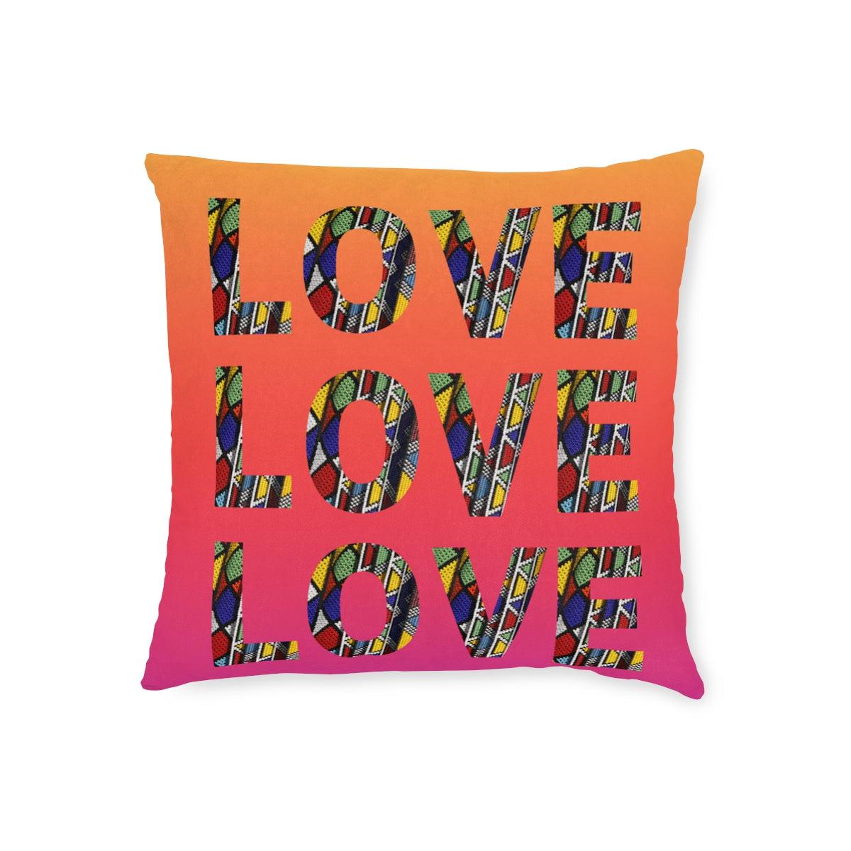 African Love Words Cushion with Insert.