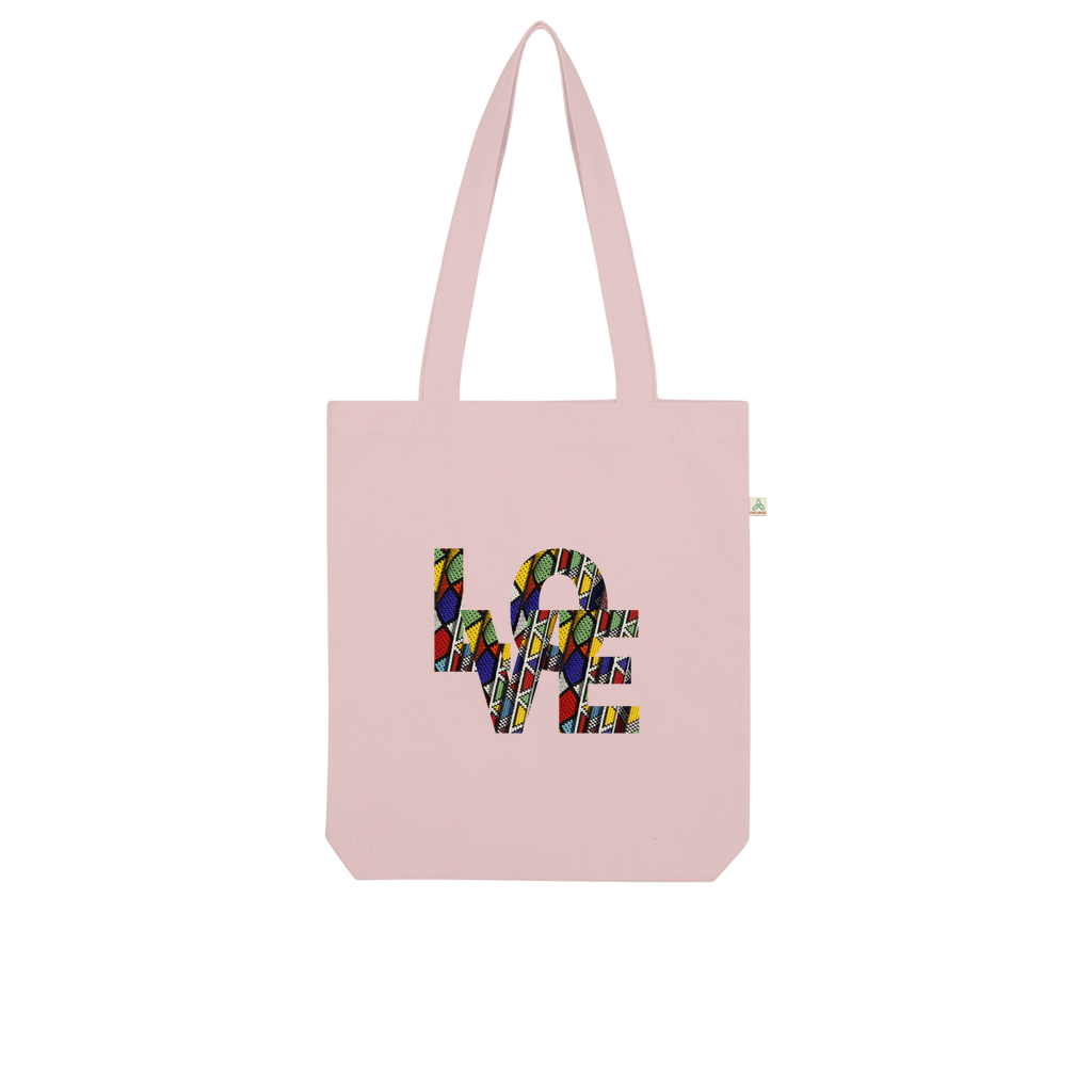 Love African Print Organic Tote Bag