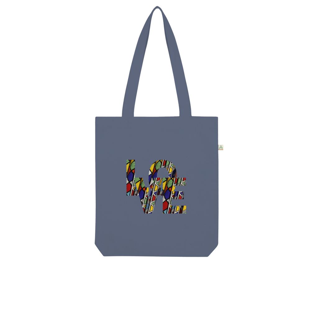 Love African Print Organic Tote Bag