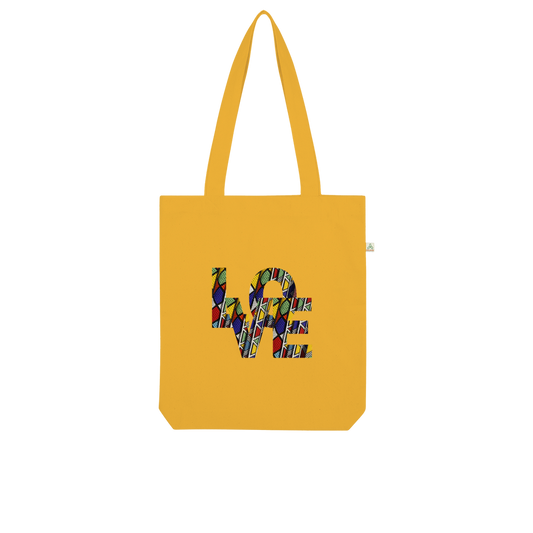 Love African Print Organic Tote Bag