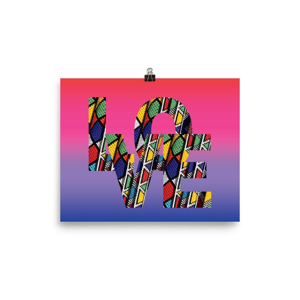 African Love Word Matte Poster Print.