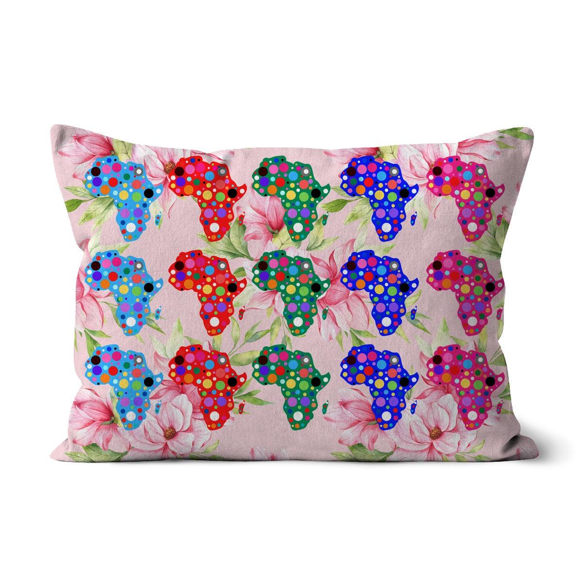 African Maps Dotted Floral Cushion