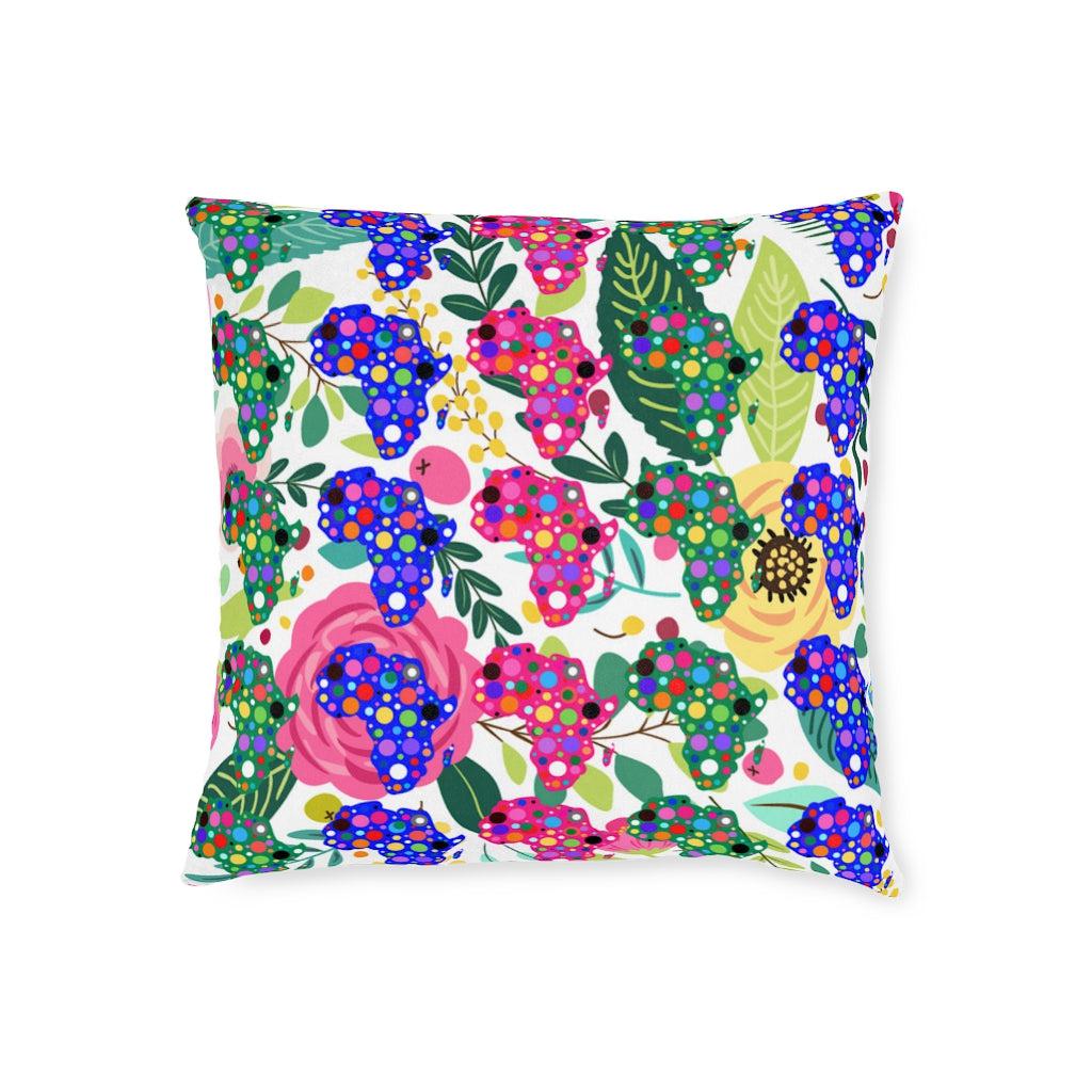African Maps Floral Cushion with Insert.