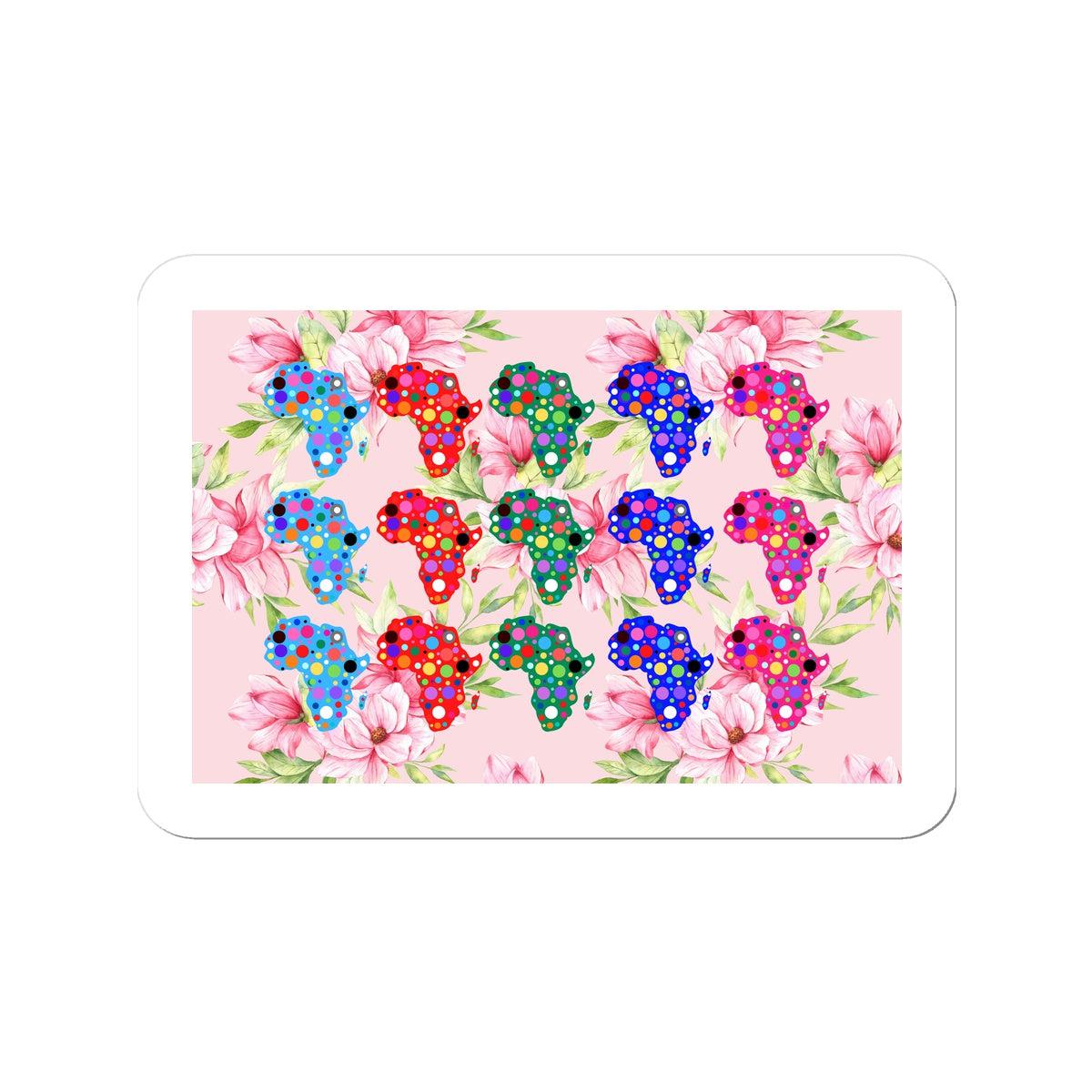 African Maps Dotted Floral Sticker