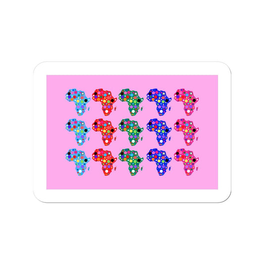 African Dotted Maps Pink Sticker
