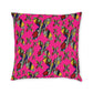 African Pattern Cross Pink Cushion with Insert.