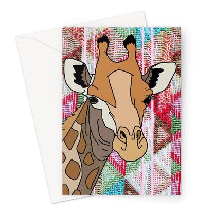 African Pattern Giraffe Print Greeting Card