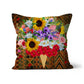 African Pattern Print Floral Ice Cream Cone Flowers Cushion