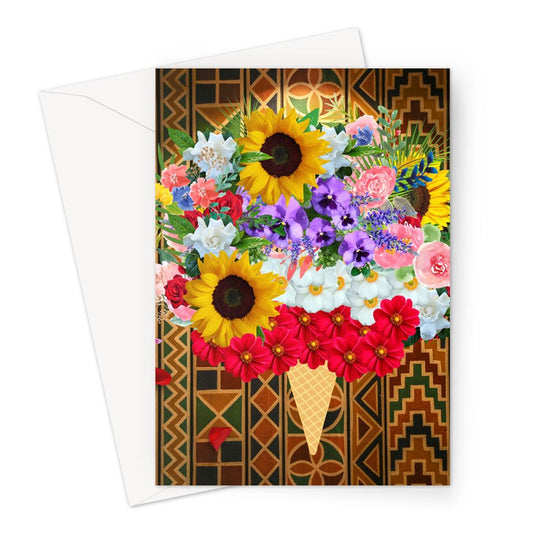African Pattern Ice Cream Greeting Card