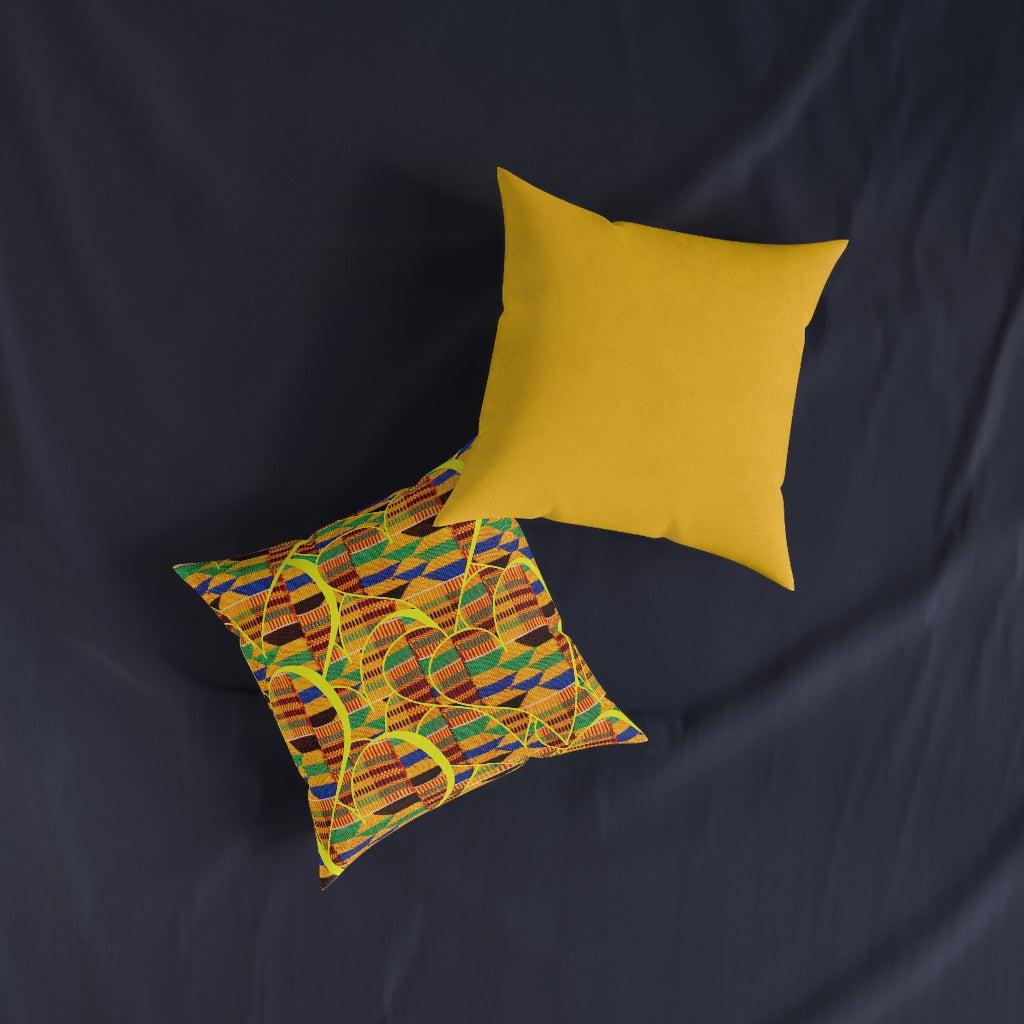 African Pattern Yellow Cushion with Insert.