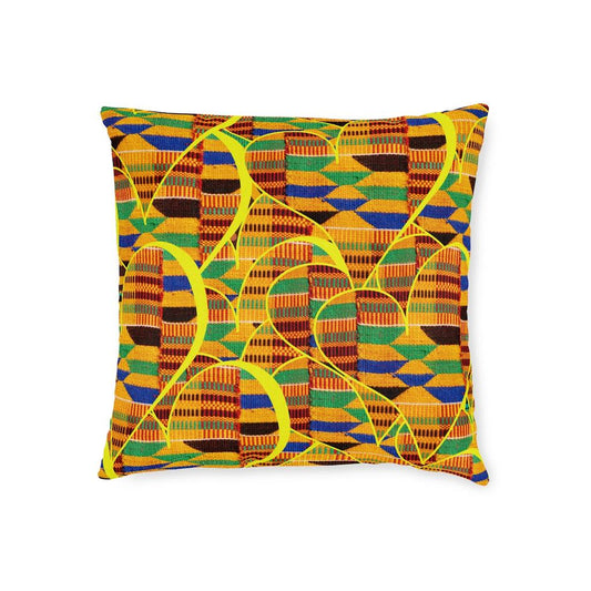 African Pattern Yellow Cushion with Insert.