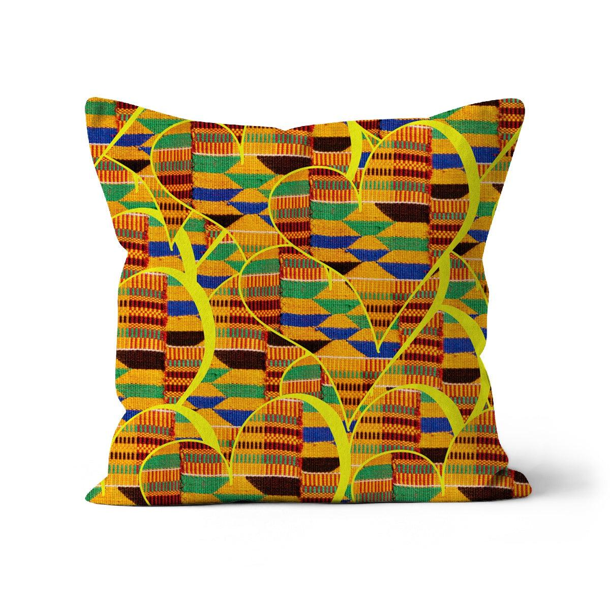 African Pattern Yellow Print Cushion