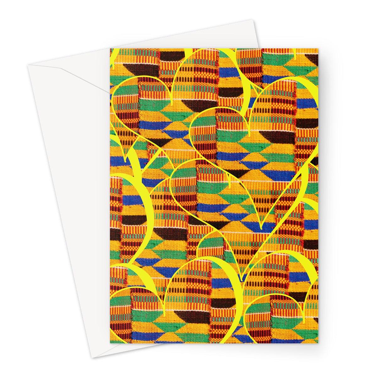 African Pattern Yellow Greeting Card