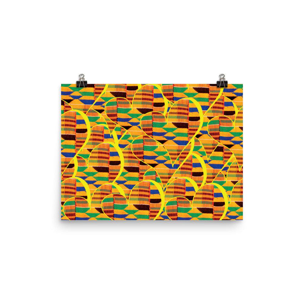African Pattern Yellow Matte Poster Print.