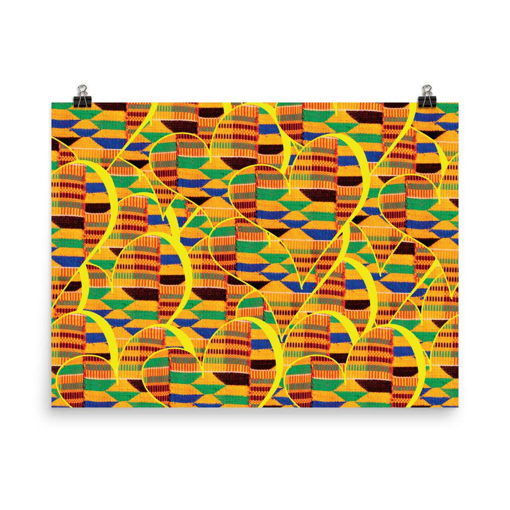 African Pattern Yellow Matte Poster Print.