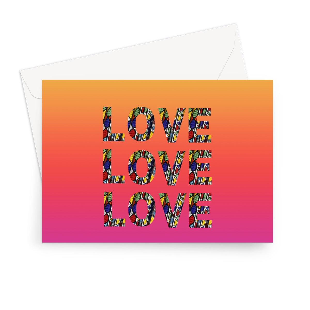 African Print Love Greeting Card