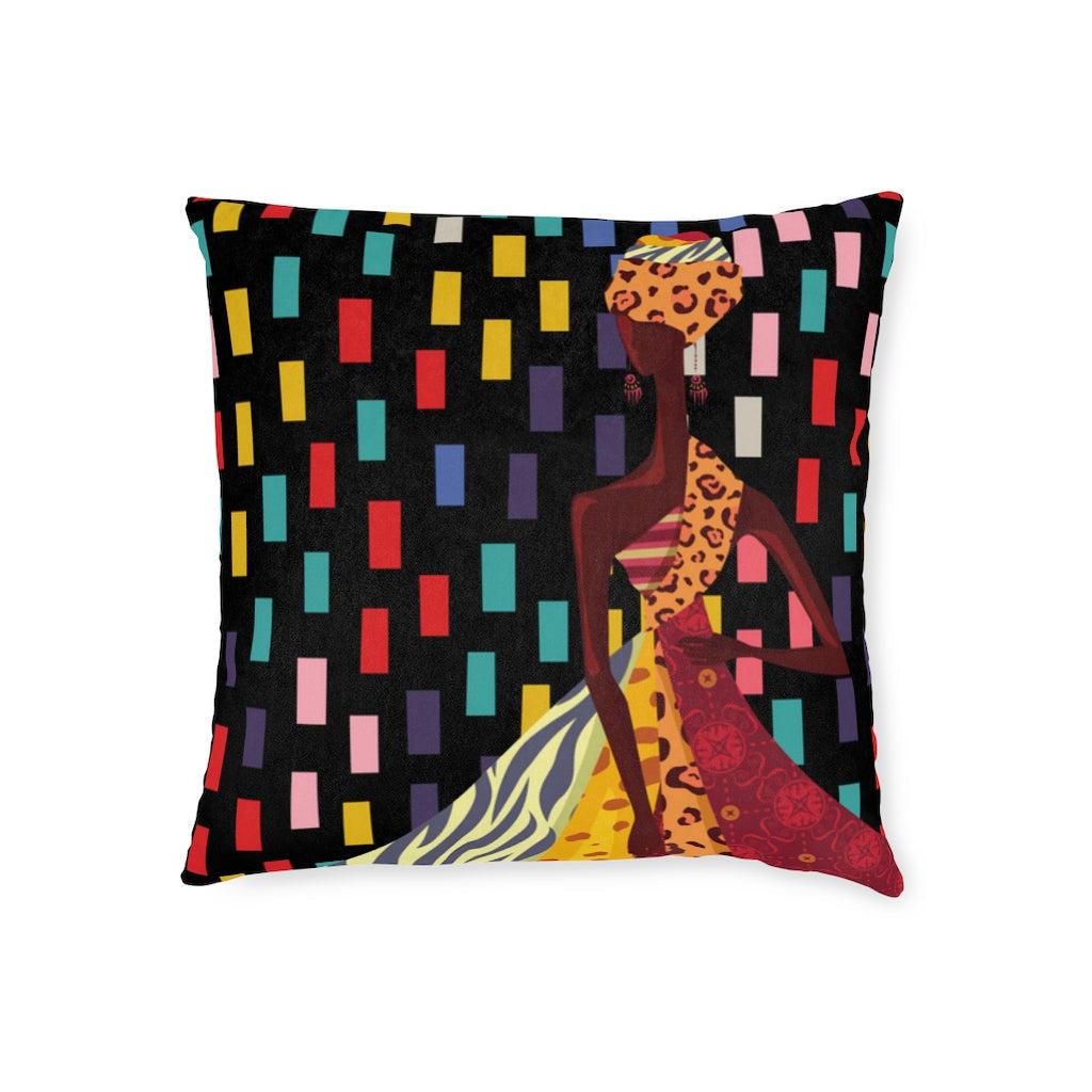 African Woman Tribal Cushion with Insert.