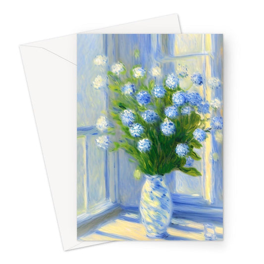 Blue Flowers Greeting Card