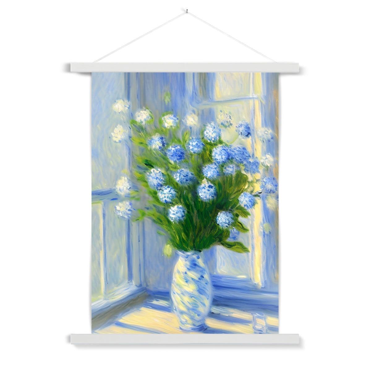 Blue Flowers Fine Art Print with Hanger