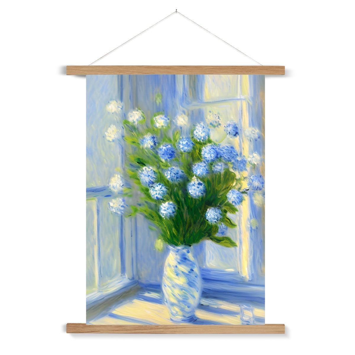 Blue Flowers Fine Art Print with Hanger