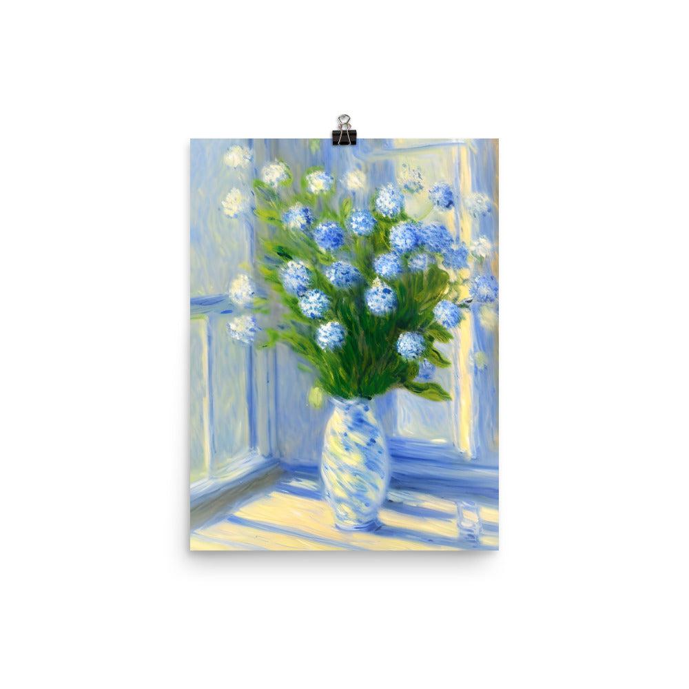 Blue Flowers Unframed Matte Print