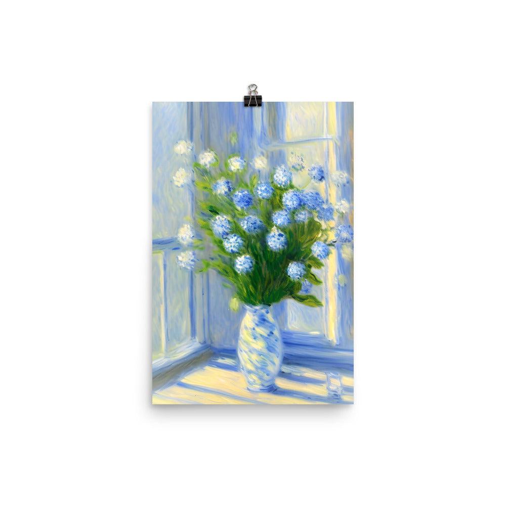 Blue Flowers Unframed Matte Print