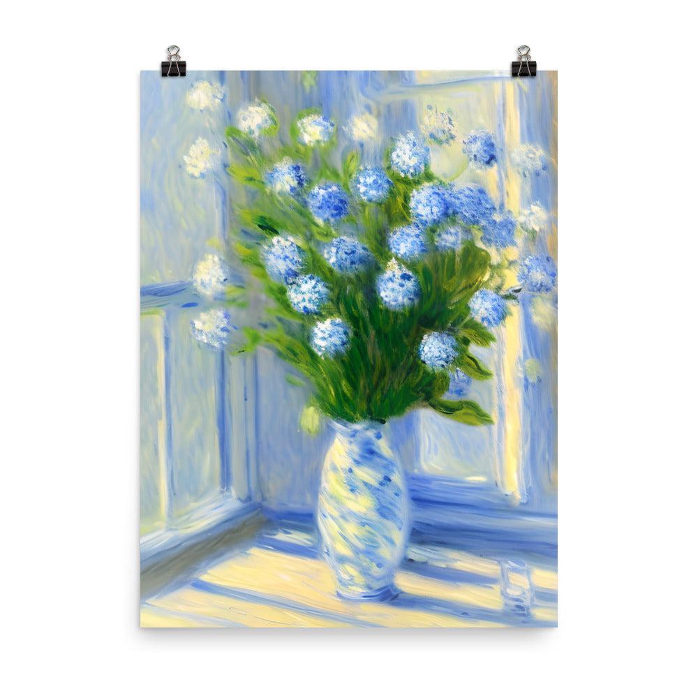 Blue Flowers Unframed Matte Print