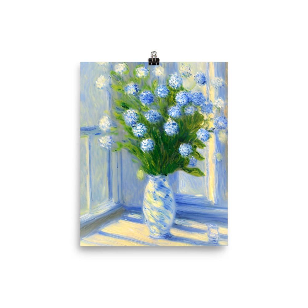 Blue Flowers Unframed Matte Print